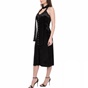 JUICY COUTURE-Γυναικείο midi φόρεμα CRUSHED VELOUR JUICY COUTURE μαύρο