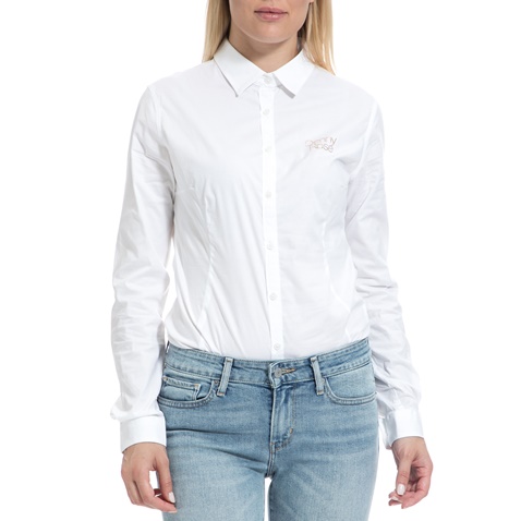 DENNY ROSE-Γυναικείο πουκάμισο-κορμάκι DENNY ROSE άσπρο            