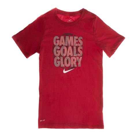 NIKE-Παιδική κοντομάνικη μπλούζα NIKE DRY GAMES,GOALS,GLORY κόκκινη