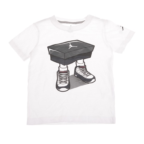 NIKE KIDS-Αγορίστικη κοντομάνικη μπλούζα NIKE KIDS JDB AJ9 BOX HEAD λευκή 