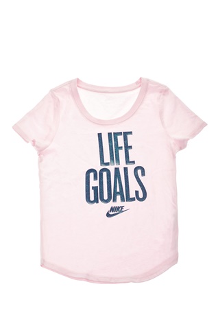 NIKE-Κοριτσίστικη κοντομάνικη μπλούζα NIKE NSW TEE SCOOP LIFE GOALS ροζ 