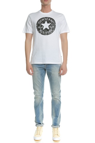 CONVERSE-Ανδρική κοντομάνικη μπλούζα CONVERSE CHUCK PATCH STAR FILL λευκή