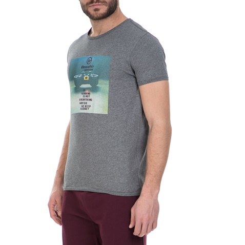 BASEHIT-Ανδρική κοντομάνικη μπλούζα BASEHIT γκρι 