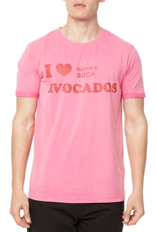 SCOTCH & SODA-Ανδρικό t-shirt Scotch & Soda Sun-bleached ροζ