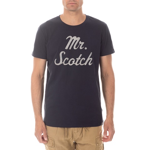 SCOTCH & SODA-Ανδρική κοντομάνικη μπλούζα SCOTCH & SODA μπλε