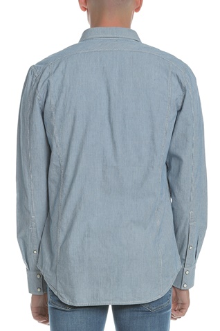 G-STAR RAW-Ανδρικό μακρυμάνικο πουκάμισο G-Star ριγέ μπλε - λευκό