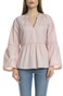 SCOTCH & SODA-Γυναικεία μπλούζα v-neck SCOTCH & SODA ροζ