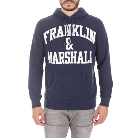 FRANKLIN & MARSHALL-Ανδρικό φούτερ FRANKLIN & MARSHALL μπλε