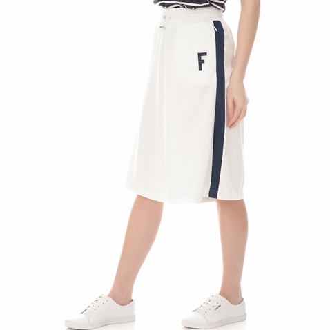 FRANKLIN & MARSHALL-Γυναικείο crop παντελόνι φόρμας FRANKLIN & MARSHALL λευκό