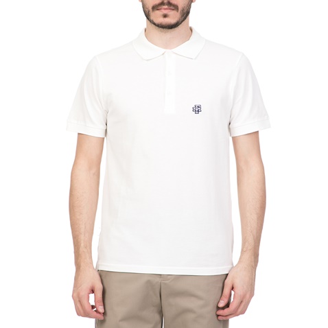 FRANKLIN & MARSHALL-Ανδρική πόλο μπλούζα FRANKLIN & MARSHALL λευκή