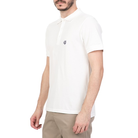 FRANKLIN & MARSHALL-Ανδρική πόλο μπλούζα FRANKLIN & MARSHALL λευκή