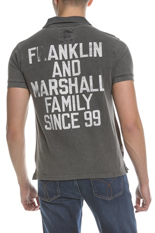 FRANKLIN & MARSHALL-Ανδρική πόλο μπλούζα FRANKLIN & MARSHALL ανθρακί 