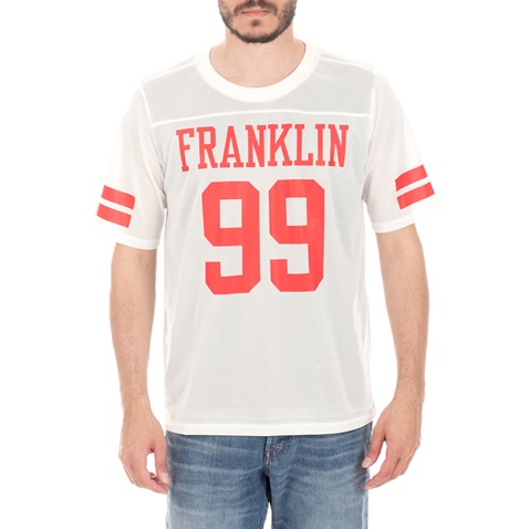 FRANKLIN & MARSHALL-Ανδρική μπλούζα FRANKLIN & MARSHALL λευκή