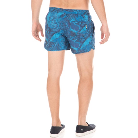 CK UNDERWEAR-Ανδρικό μαγιό σορτς CK UNDERWEAR RUNNER DRAWSTRING-TROPIC μπλε