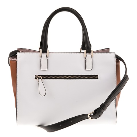 GUESS-Γυναικεία τσάντα χειρός GUESS FRUIT PUNCH SOCIETY SATCHEL λευκή