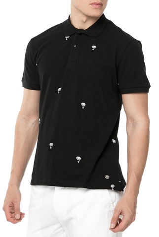 GAS-Ανδρικό πόλο t-shirt GAS PALM μαύρο