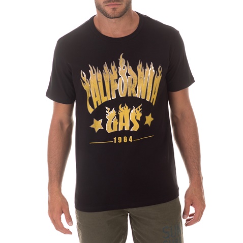 GAS-Ανδρικό t-shirt GAS IRT M/C SCUBA/S FLAME SOLID μαύρο