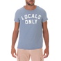 GAS-Ανδρικό t-shirt GAS IRT M/C JEFFERY/S LOCAL JERSEY ριγέ λευκό μπλε