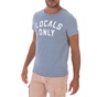 GAS-Ανδρικό t-shirt GAS IRT M/C JEFFERY/S LOCAL JERSEY ριγέ λευκό μπλε