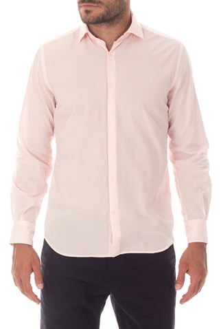 BROOKSFIELD-Ανδρικό πουκάμισο BROOKSFIELD SLIM FIT ροζ