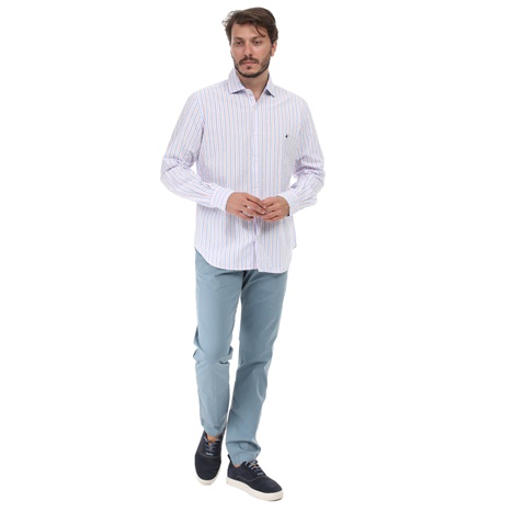 BROOKSFIELD-Ανδρικό πουκάμισο BROOKSFIELD λευκό ροζ