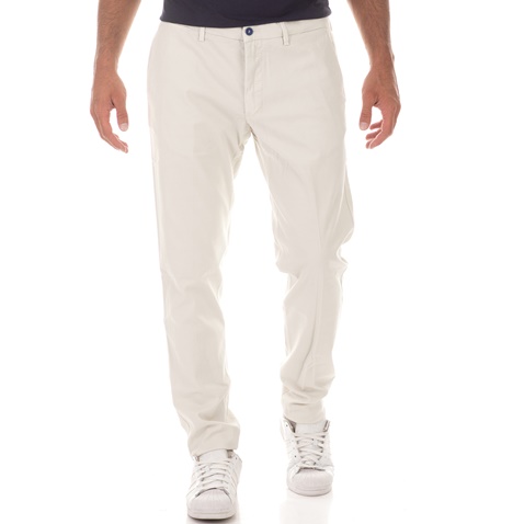 BROOKSFIELD-Ανδρικό chino παντελόνι BROOKSFIELD SARTORIAL SLIM FIT λευκό