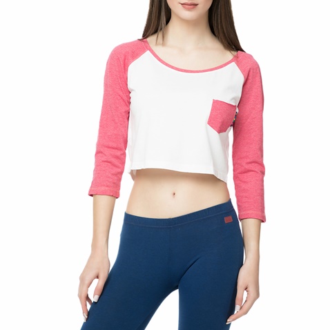 BODYTALK-Γυναικεία μπλούζα BODYTALK λευκή-ροζ 