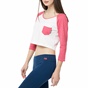 BODYTALK-Γυναικεία μπλούζα BODYTALK λευκή-ροζ 