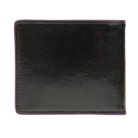 TED BAKER-Ανδρικό πορτοφόλι HUMM SAFFIANO PIPED EDGE BIFOLD μαύρο