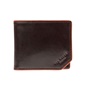 TED BAKER-Ανδρικό πορτοφόλι HUMM SAFFIANO PIPED EDGE BIFOLD καφέ