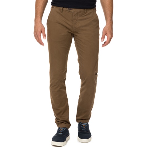 TED BAKER-Ανδρικό παντελόνι chino TED BAKER PROCOR SLIM FIT καφέ