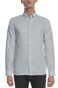 TED BAKER-Ανδρικό μακρυμάνικο λινό πουκάμισο TED BAKER MIROBE λευκό με print