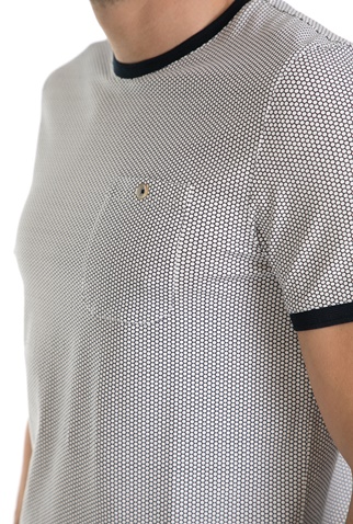 TED BAKER-Ανδρικό κοντομάνικο μπλουζάκι TED BAKER μαύρο μοτίβο 