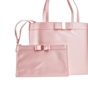 TED BAKER-Γυναικεία τσάντα ώμου ABILA BOW DETAIL SATIN ροζ