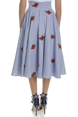GUESS-Γυναικεία ψηλόμεση midi φούστα Guess μπλε - κόκκινη