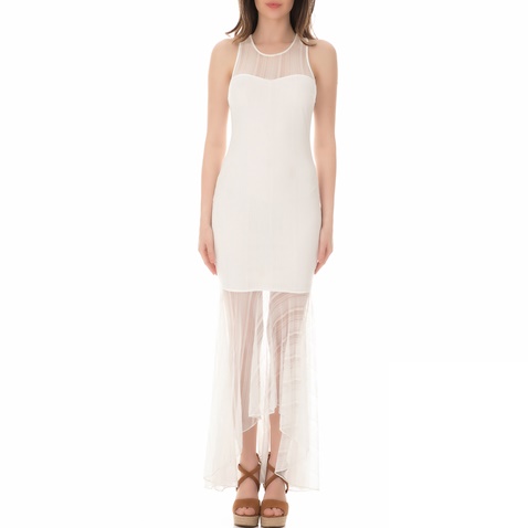 GUESS-Γυναικείο μάξι φόρεμα GUESS GISELLE λευκό