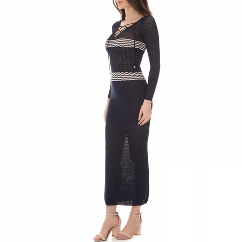 GUESS-Γυναικείο μακρύ φόρεμα GUESS VERA μπλε 