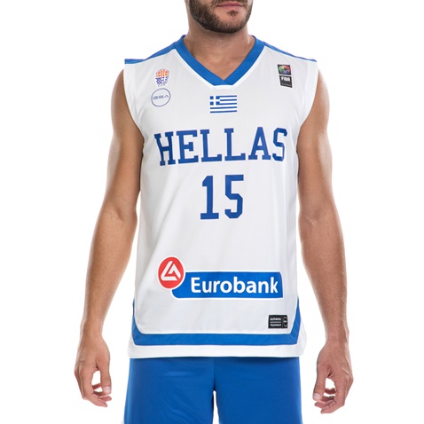 GSA-Ανδρική μπλούζα της Εθνικής Ελλάδος Basket ΠΡΙΝΤΕΖΗ λευκή