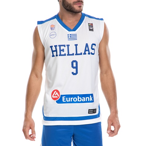 GSA-Ανδρική μπλούζα της Εθνικής Ελλάδος Basket ΜΠΟΥΡΟΥΣΗ λευκή