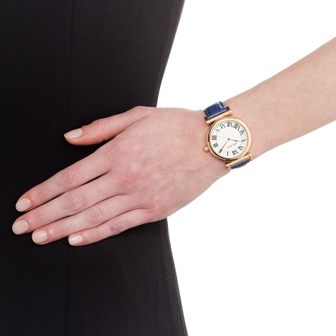 FOLLI FOLLIE-Γυναικείο ρολόι με δερμάτινο λουράκι FOLLI FOLLIE OBSESSION μπλε