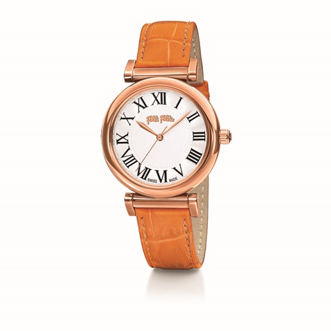FOLLI FOLLIE-Γυναικείο ρολόι με δερμάτινο λουράκι FOLLI FOLLIE OBSESSION πορτοκαλί