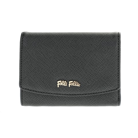 FOLLI FOLLIE-Γυναικείο μεσαίο αναδιπλούμενο πορτοφόλι Folli Follie μαύρο