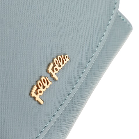 FOLLI FOLLIE-Γυναικείο μεσαίο αναδιπλούμενο πορτοφόλι Folli Follie γαλάζιο