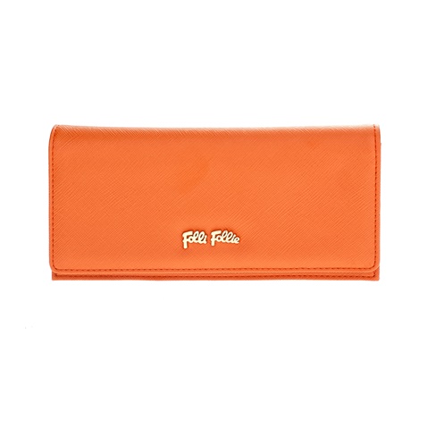 FOLLI FOLLIE-Γυναικείο μεγάλο αναδιπλούμενο πορτοφόλι Folli Follie πορτοκαλί