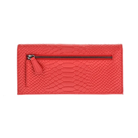 FOLLI FOLLIE-Γυναικείο μεγάλο αναδιπλούμενο πορτοφόλι Folli Follie κόκκινο με print