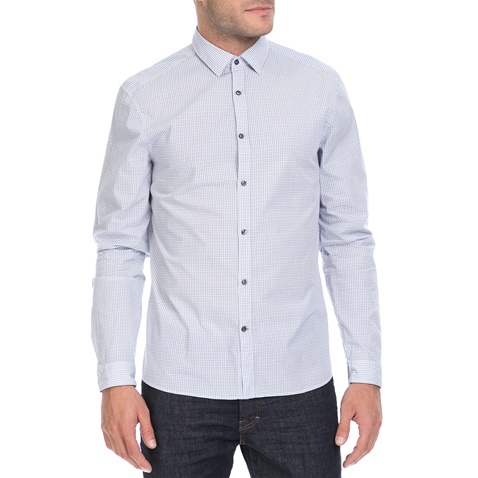 CALVIN KLEIN JEANS-Ανδρικό πουκάμισο GALEN BLOCK γαλάζιο