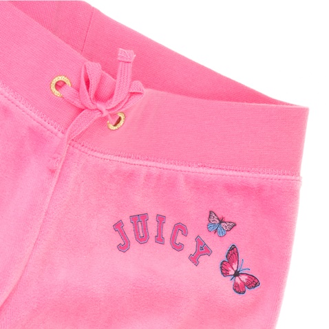 JUICY COUTURE KIDS-Παιδικό παντελόνι JUICY COUTURE KIDS SCOTTIE BUTTERFLY ροζ