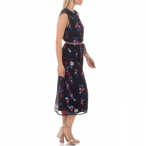 JUICY COUTURE-Γυναικείο μάξι φόρεμα JUICY COUTURE HAYWORTH floral μπλε