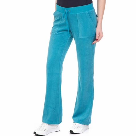 JUICY COUTURE-Γυναικεία φόρμα MICROTERRY DEL REY PANT JUICY COUTURE γαλάζια