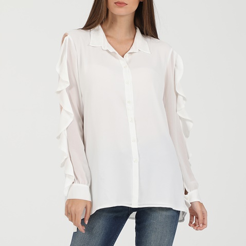 ANNARITA-Γυναικείο πουκάμισο ANNARITA λευκό